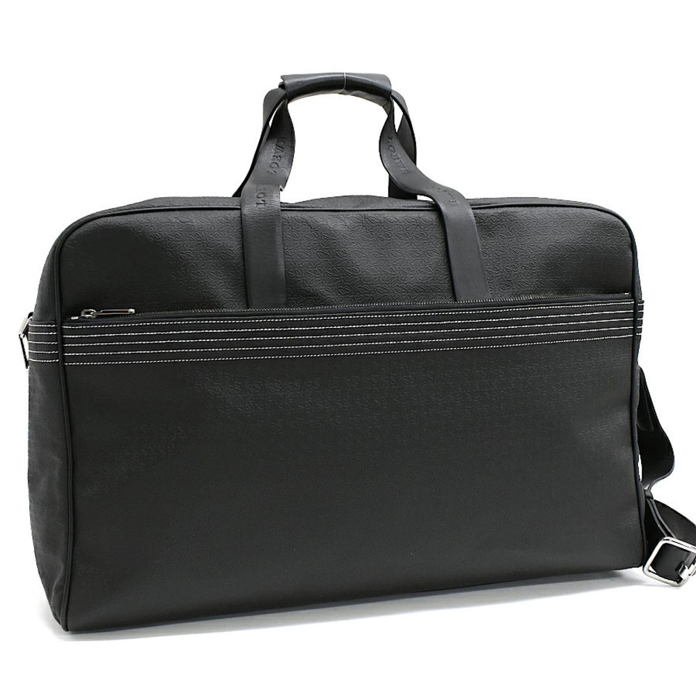 Loewe Boston bag Repeat Anagram embossed leather black